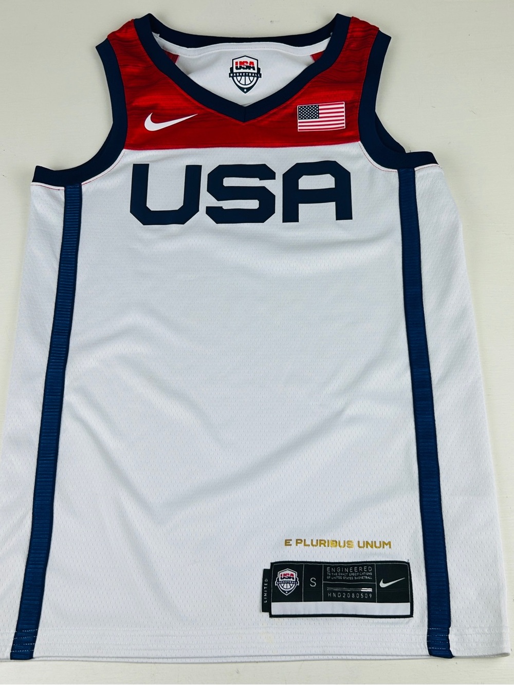 Nike USA Basketball Jersey Small S Olympic White Dri Fit Limited 2020